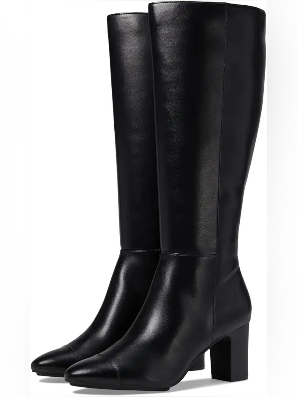 Anne Klein Black Tall Block-Heel Knee Boots